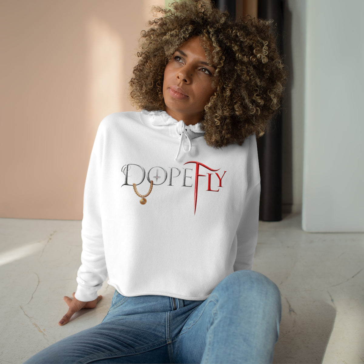 Dopefly World Crop Hoodie