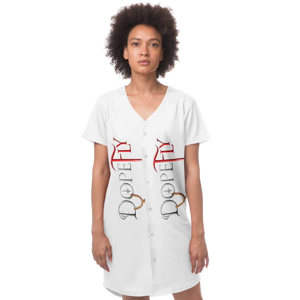 Dopefly World Baseball Jersey Dress - AOP