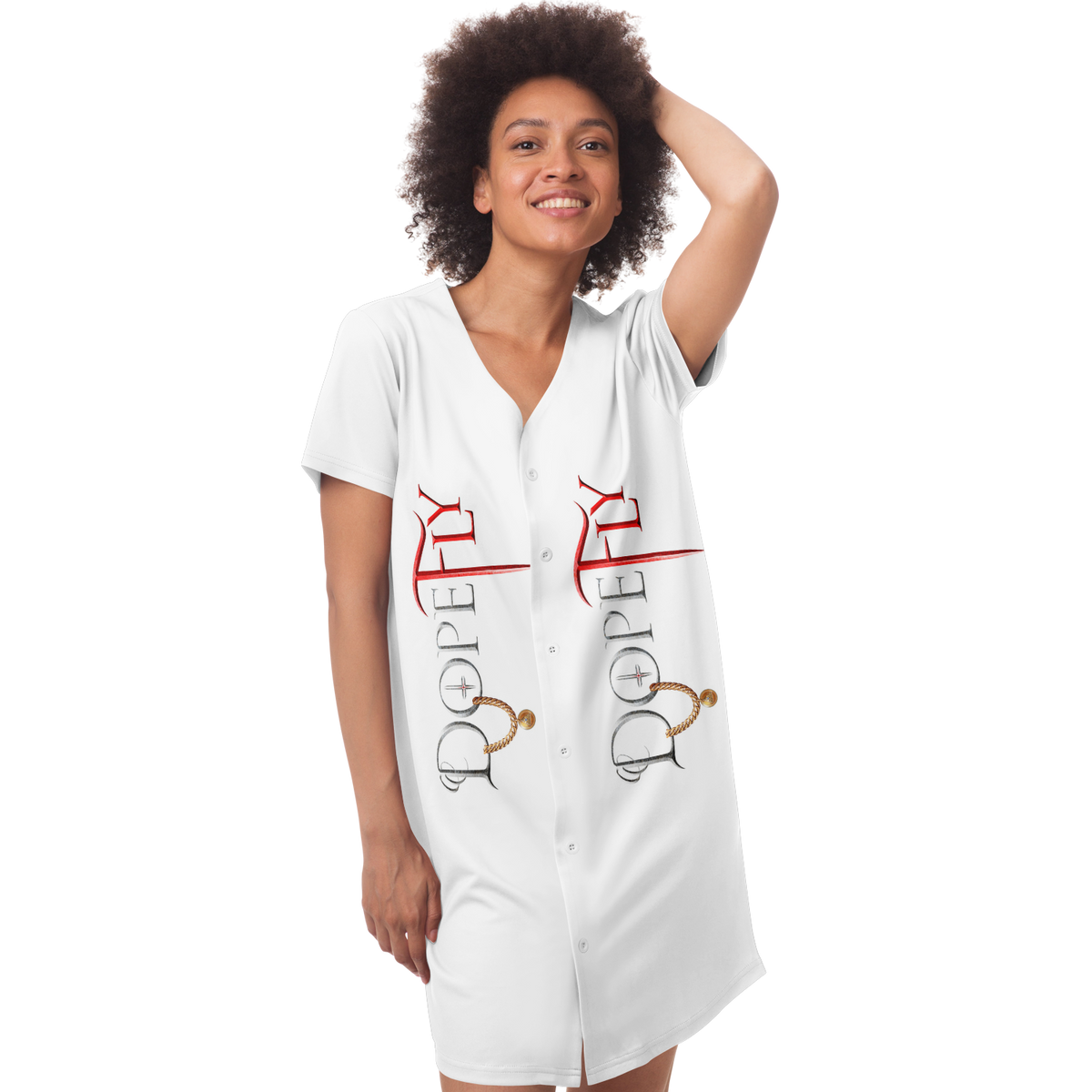 Dopefly World Baseball Jersey Dress - AOP