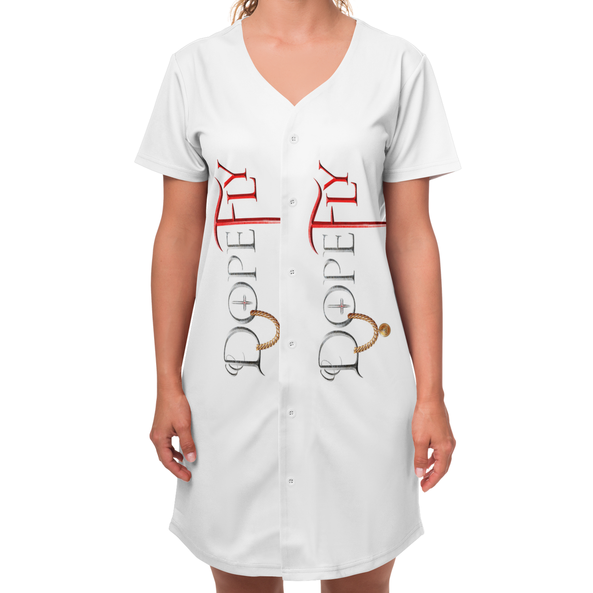 Dopefly World Baseball Jersey Dress - AOP