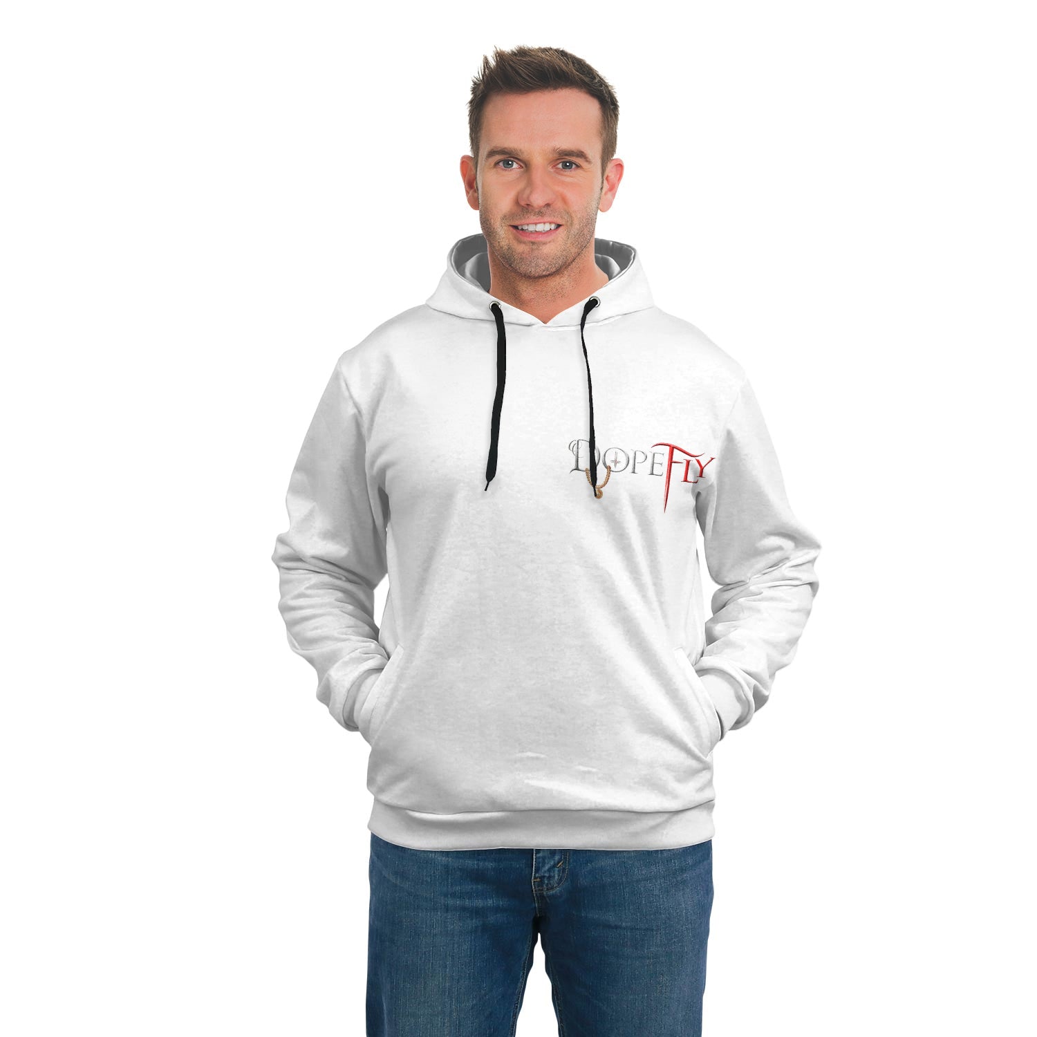 AOP Side Pocket Hoodie White