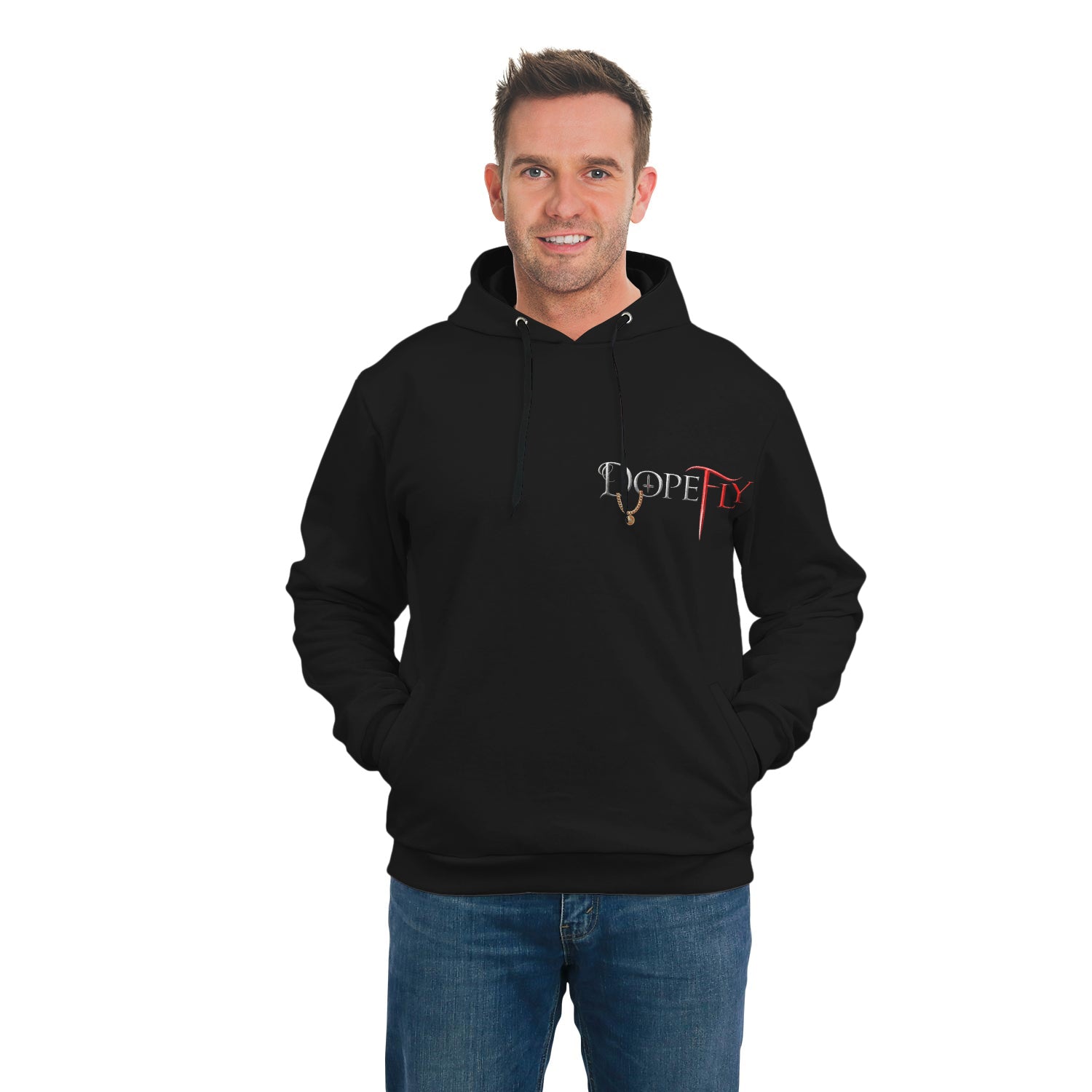 AOP Side Pocket Hoodie Black
