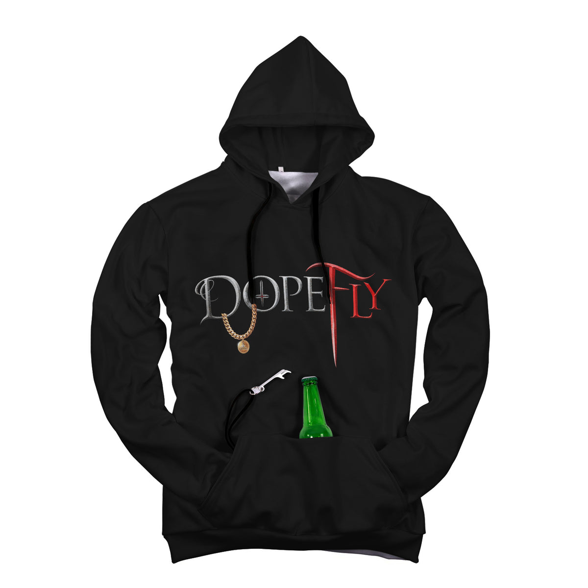 AOP Pop Top Hoodie Black