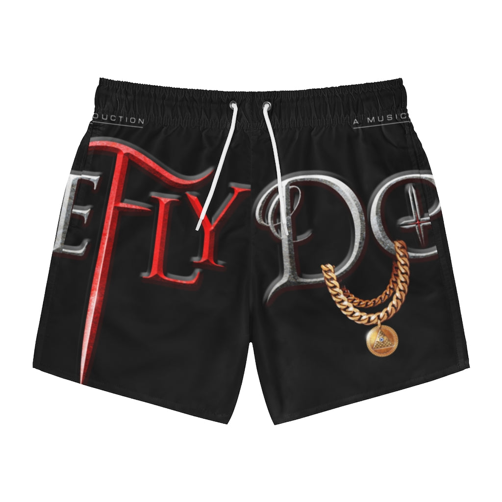 Dopefly World Swim Trunks Black