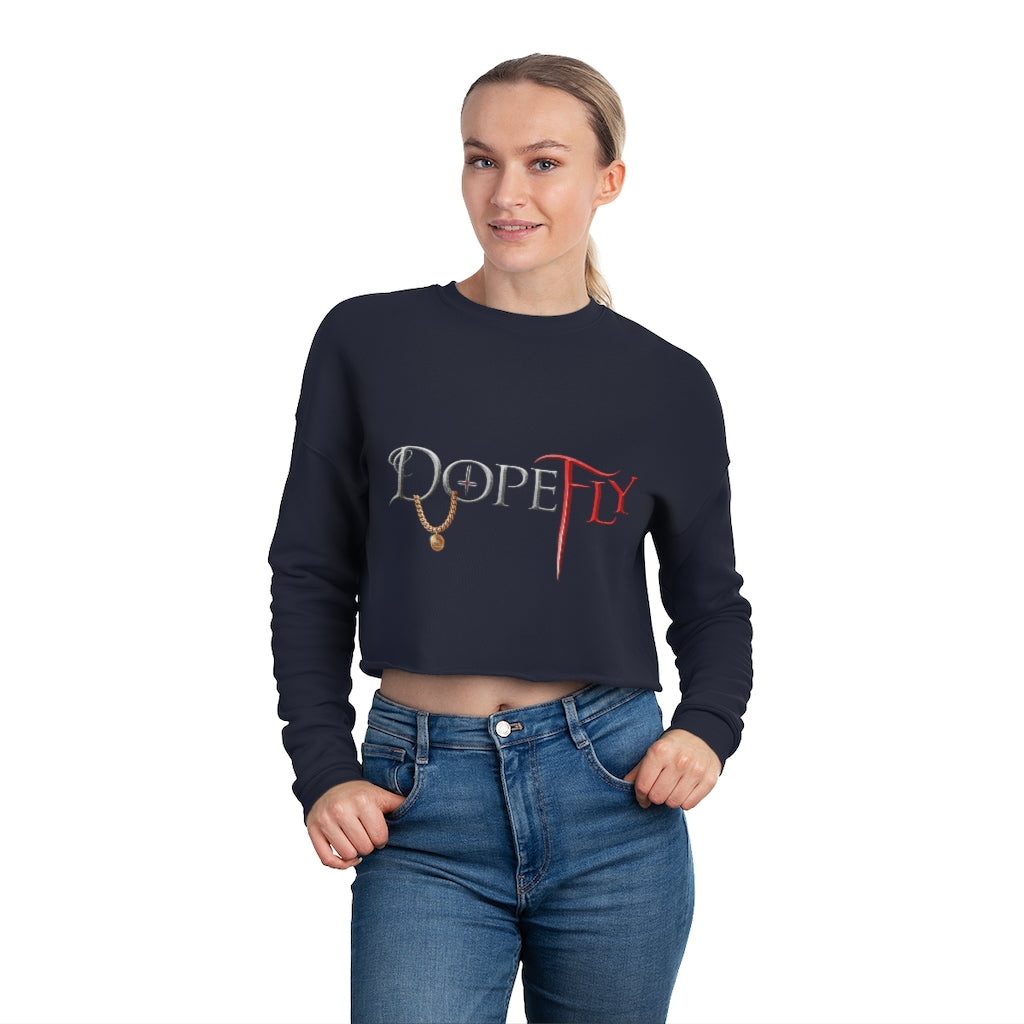 Dopefly World Women&#39;s Cropped Sweatshirt