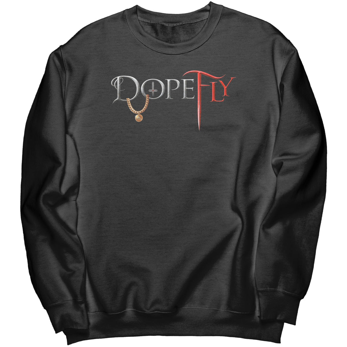 Dopefly World Port &amp; Co Crewneck Sweatshirt Red