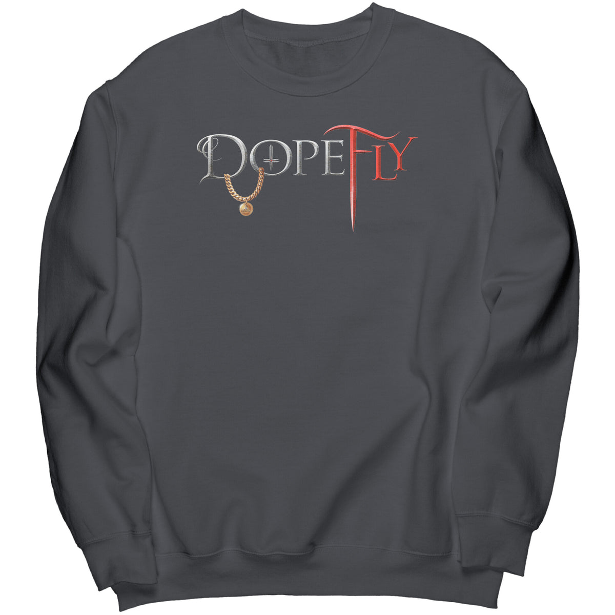 Dopefly World Port &amp; Co Crewneck Sweatshirt Red