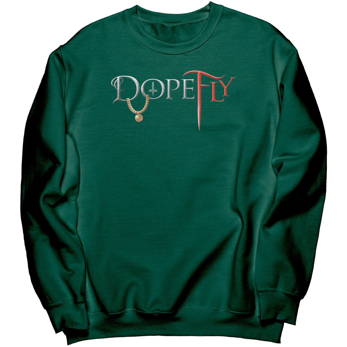Dopefly World Port &amp; Co Crewneck Sweatshirt Red