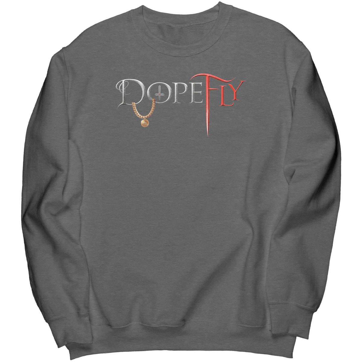 Dopefly World Port &amp; Co Crewneck Sweatshirt Red