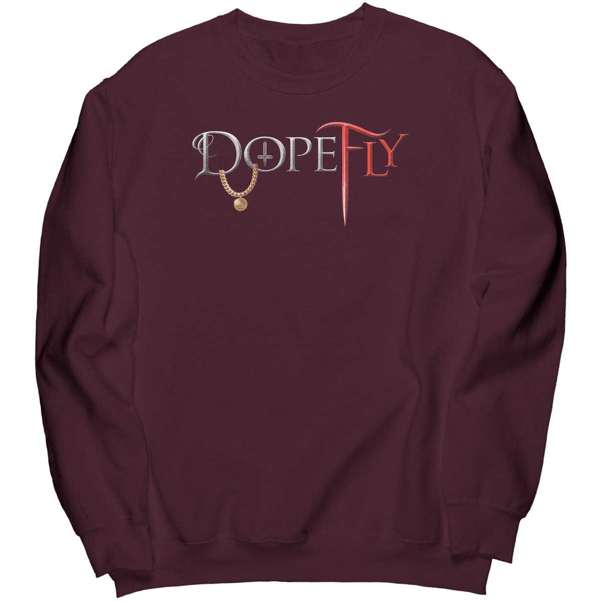 Dopefly World Port &amp; Co Crewneck Sweatshirt Red