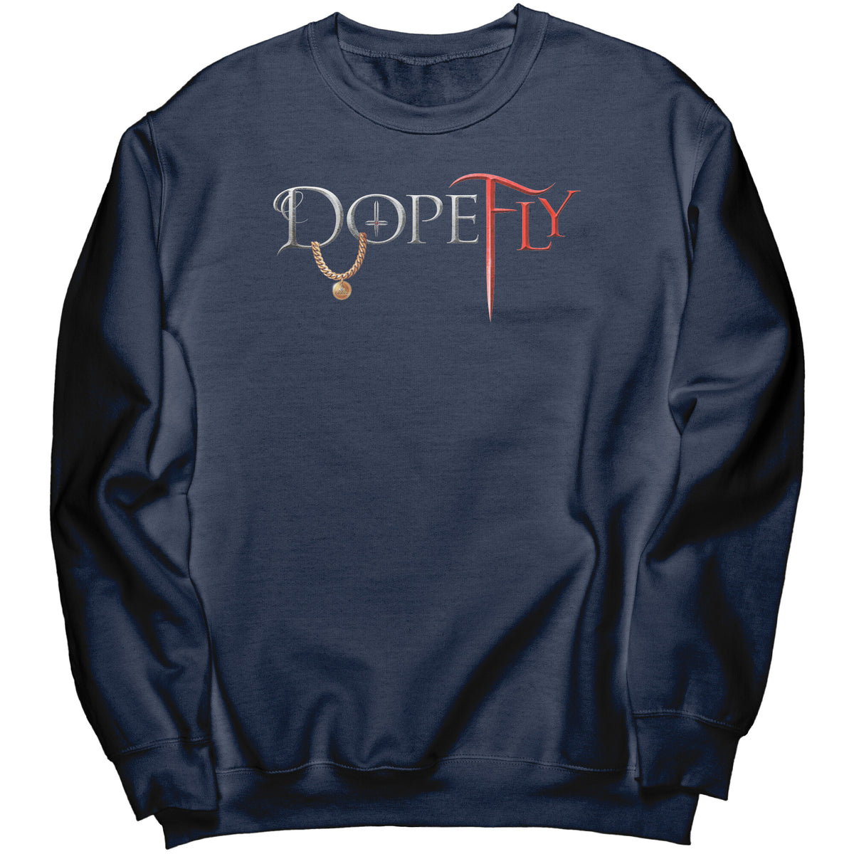 Dopefly World Port &amp; Co Crewneck Sweatshirt Red