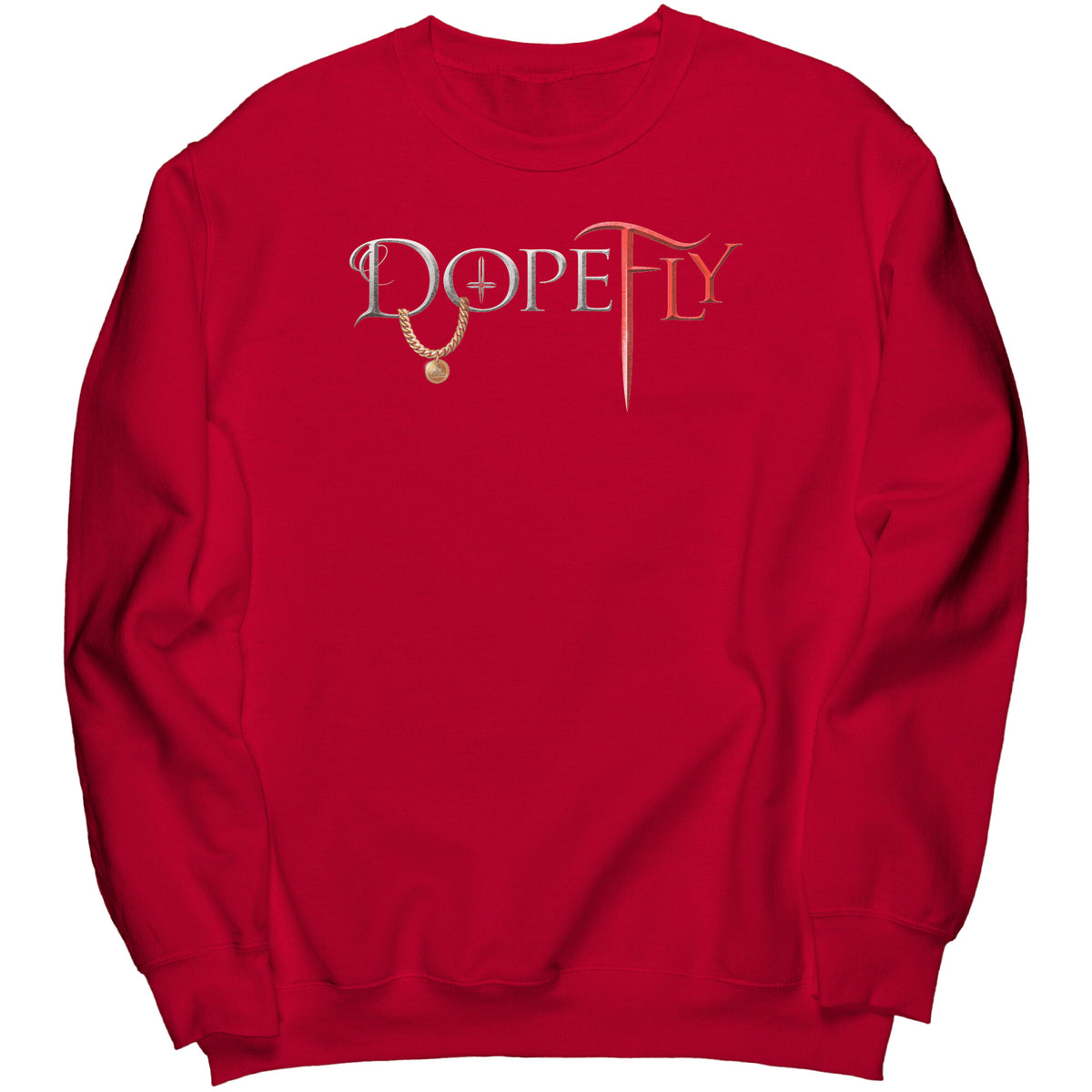 Dopefly World Port &amp; Co Crewneck Sweatshirt Red