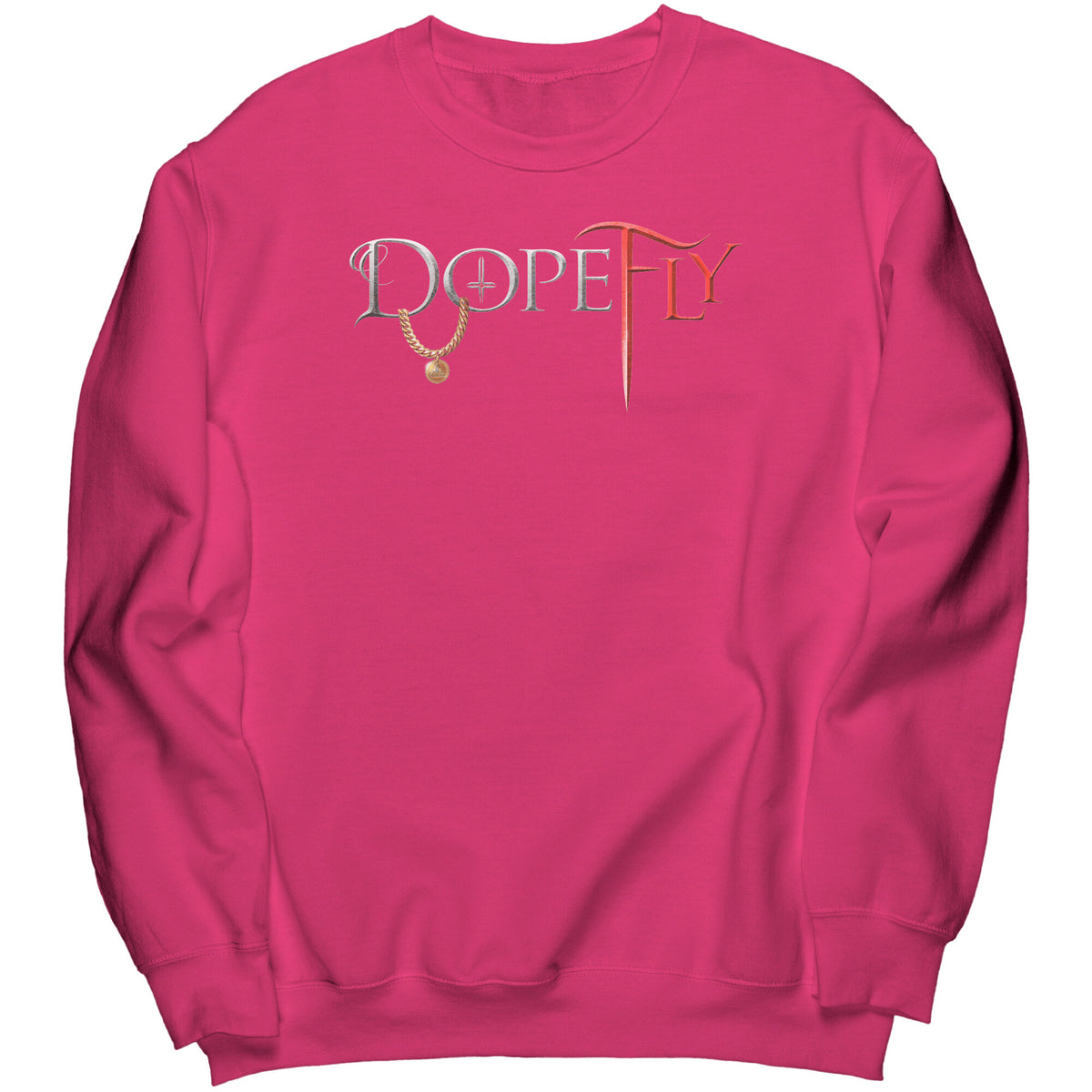 Dopefly World Port &amp; Co Crewneck Sweatshirt Red