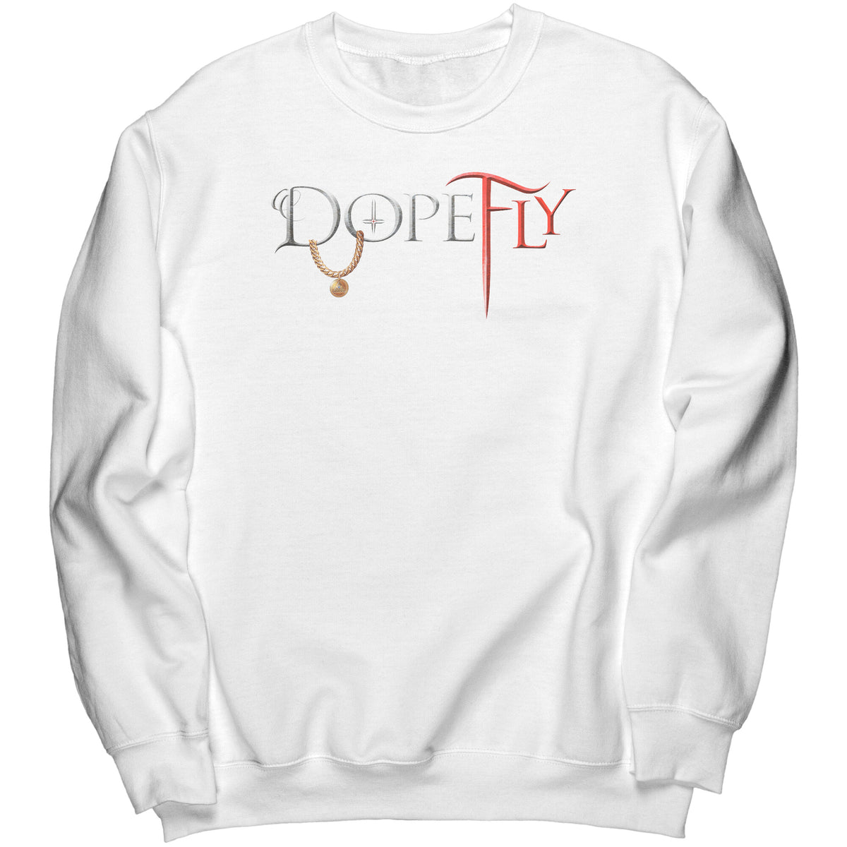 Dopefly World Port &amp; Co Crewneck Sweatshirt Red