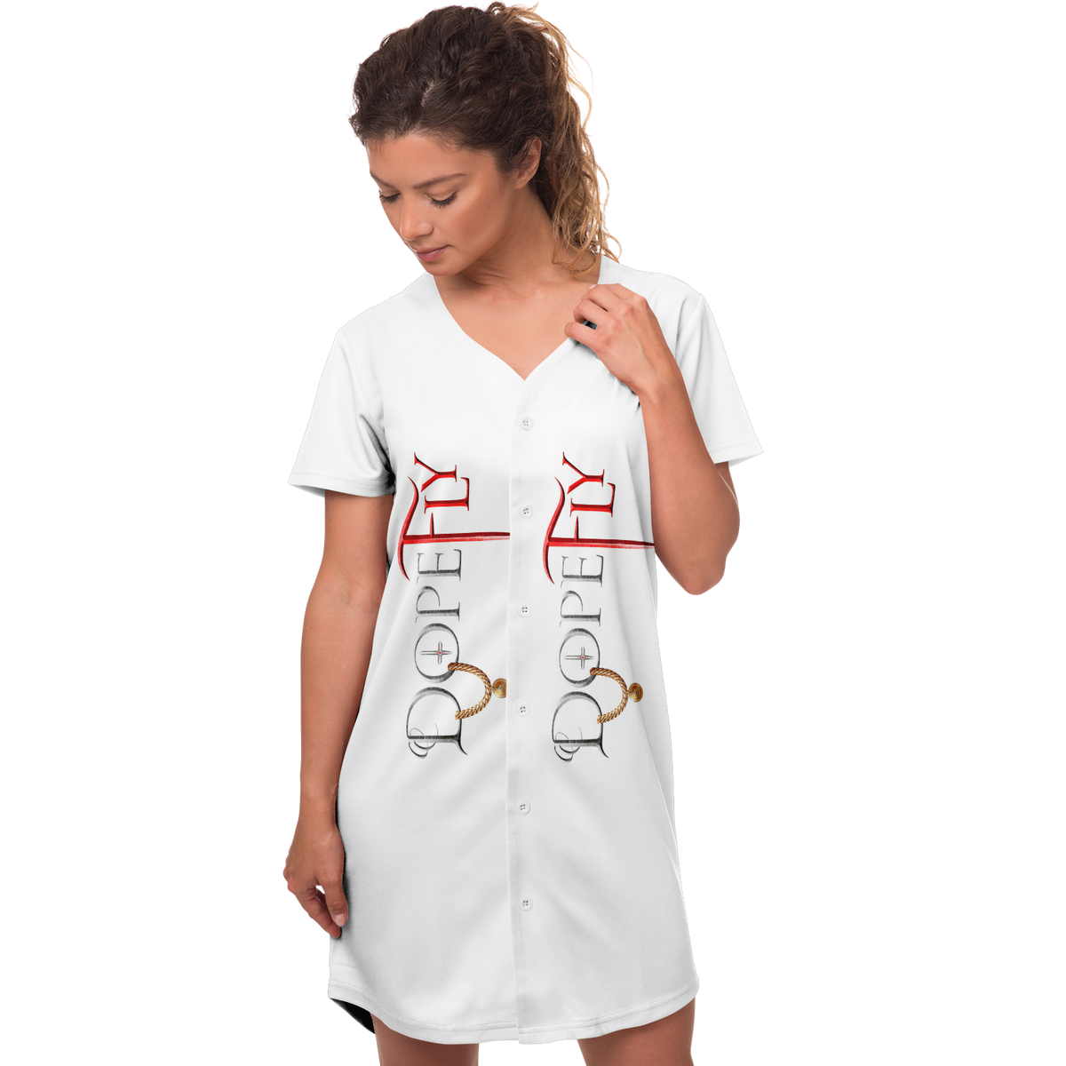 Dopefly World Baseball Jersey Dress - AOP