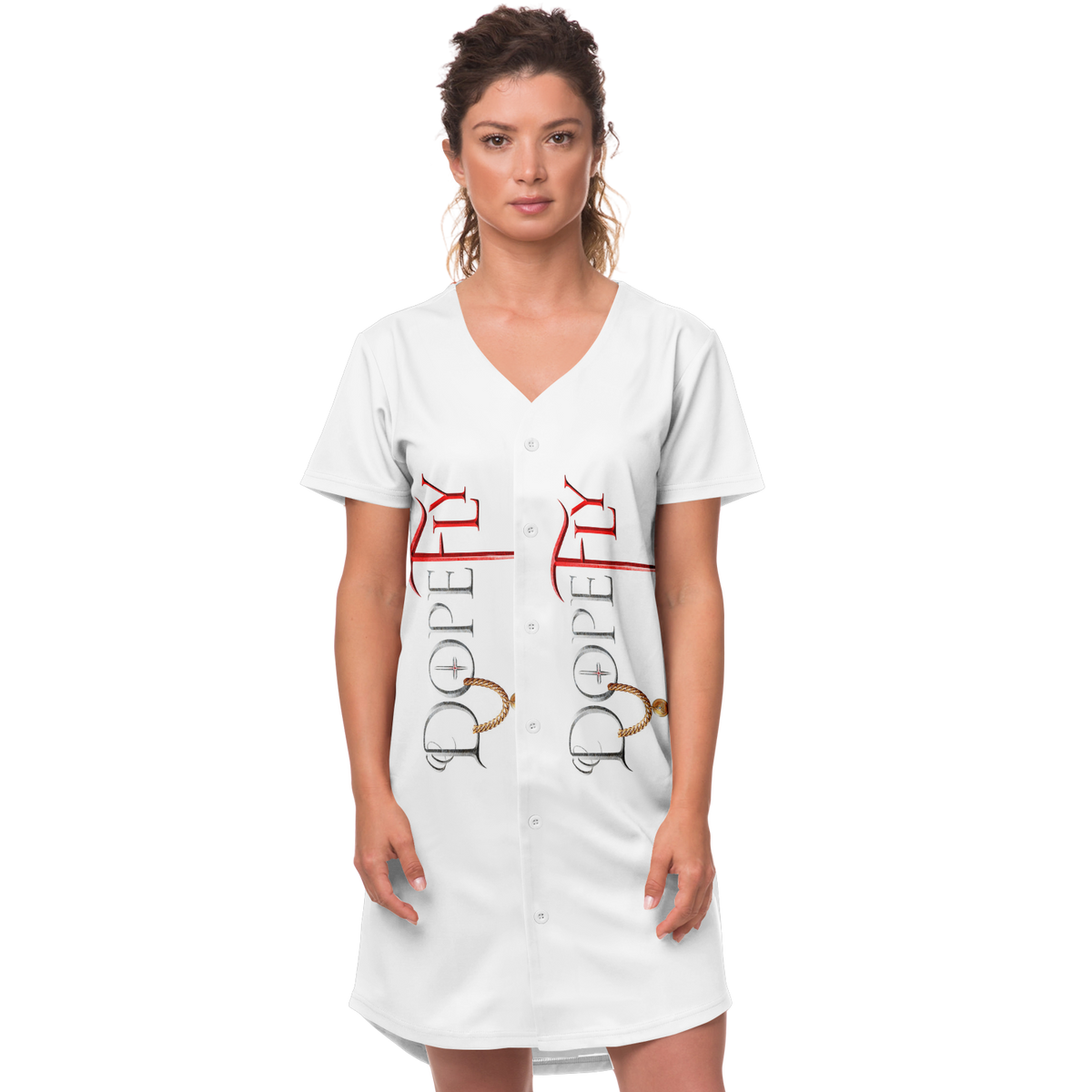 Dopefly World Baseball Jersey Dress - AOP