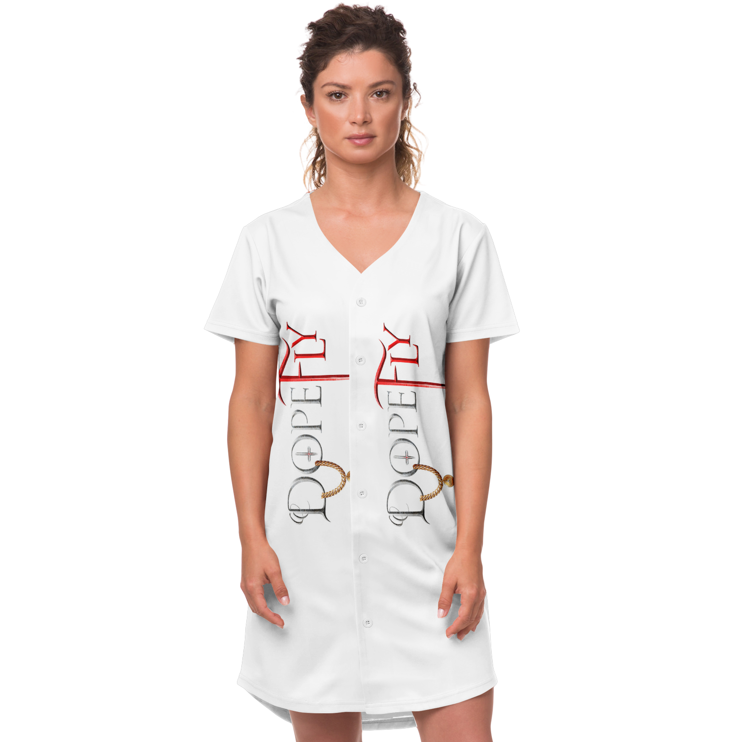 Dopefly World Baseball Jersey Dress - AOP