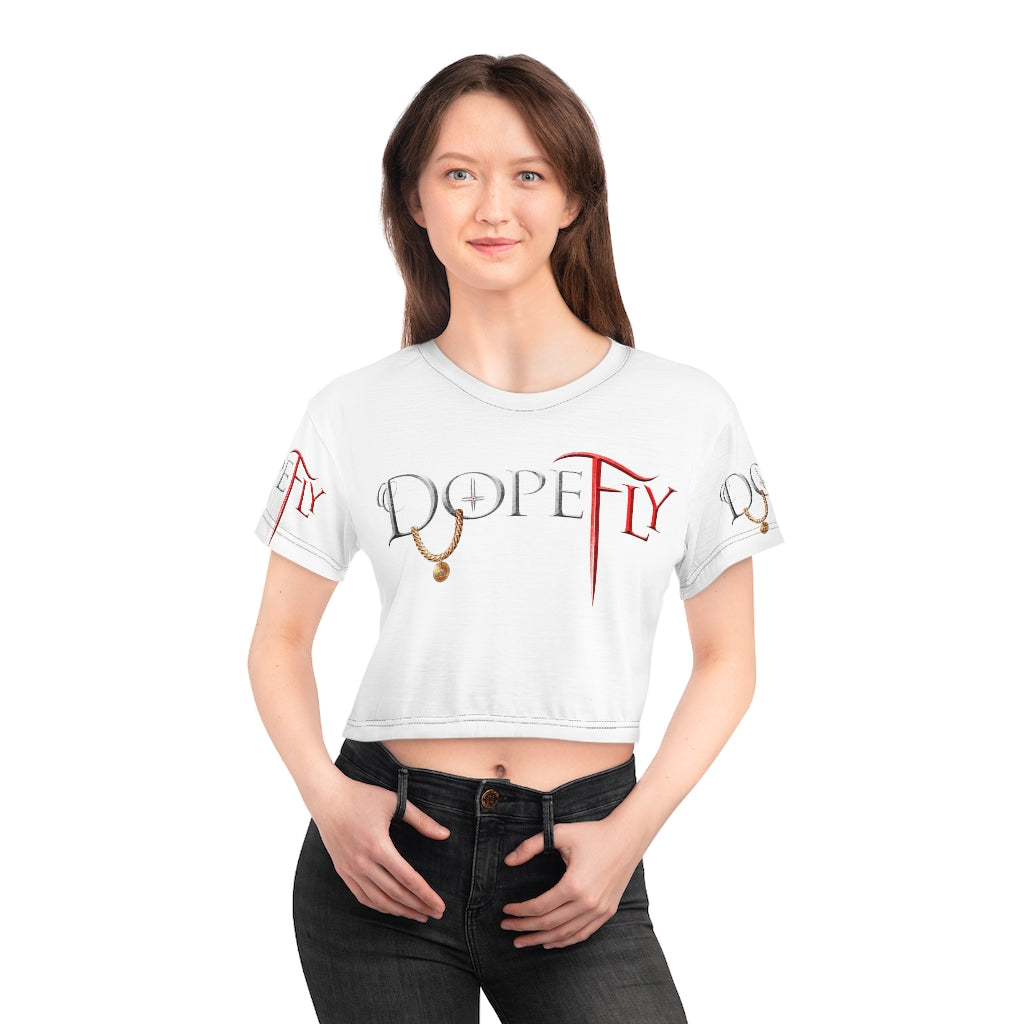 Dopefly World AOP Crop Tee